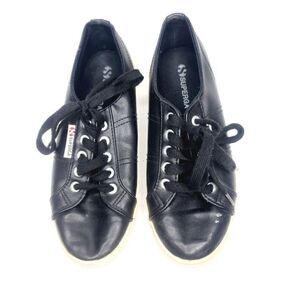 Superga Black Classic Low Top Lace Up Sneakers size US W 6 1/2